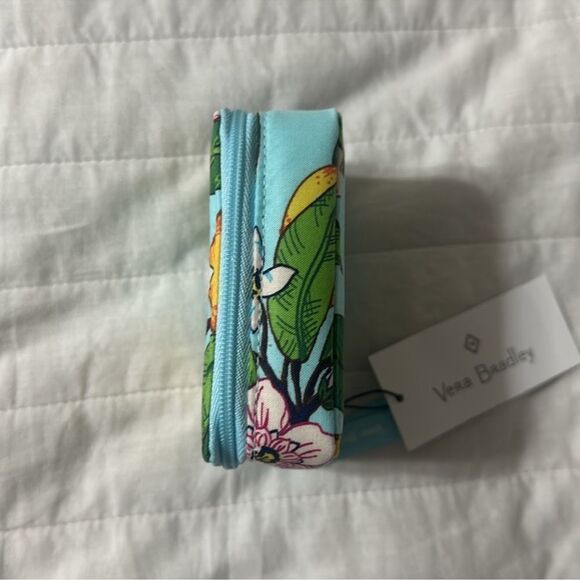 Vera Bradley Lemon Grove Blue Yellow Green Zip Travel Pill Case - Picture 13 of 16